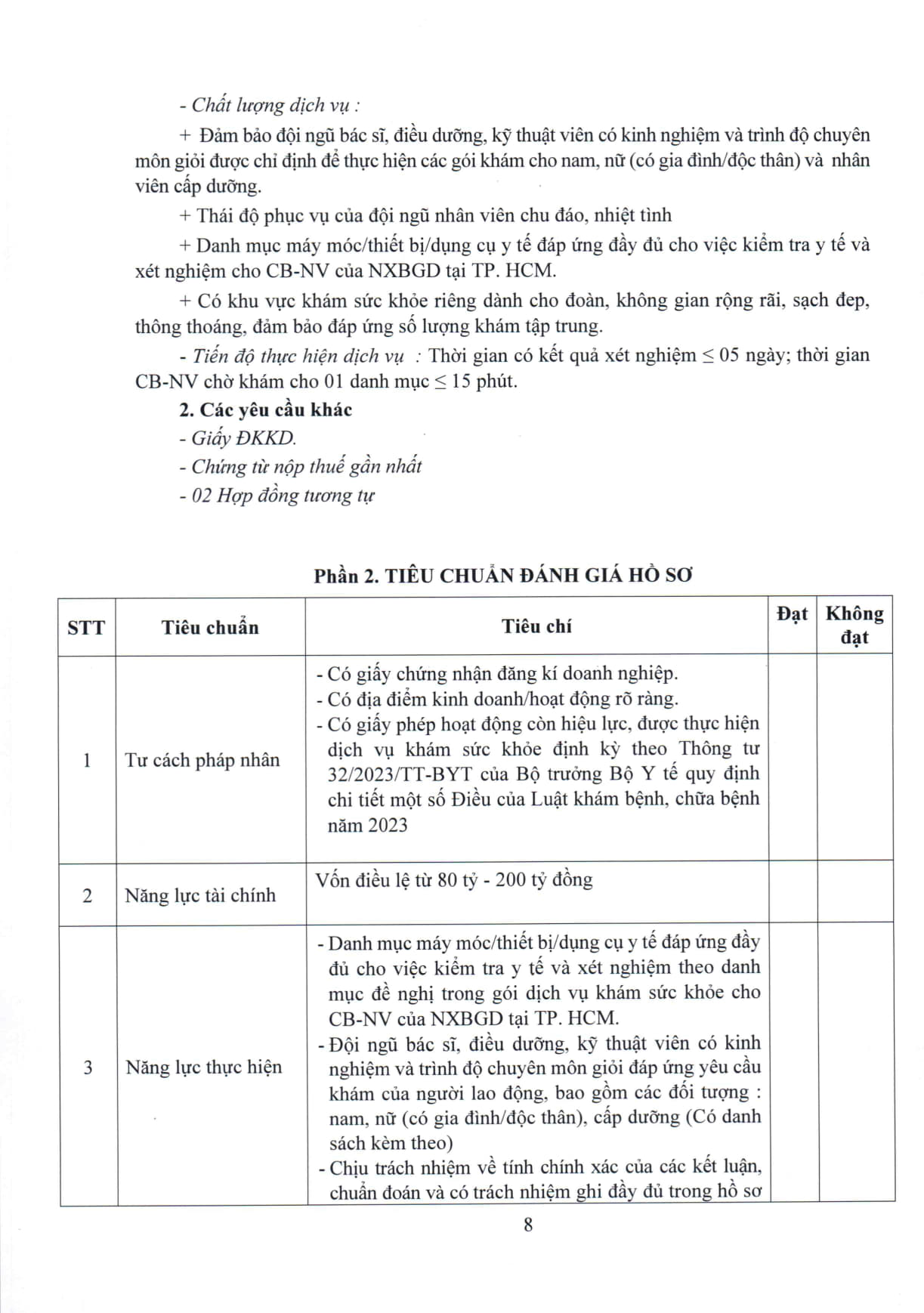 Thư mời chào giá Khám sức khỏe năm 2026 - 09